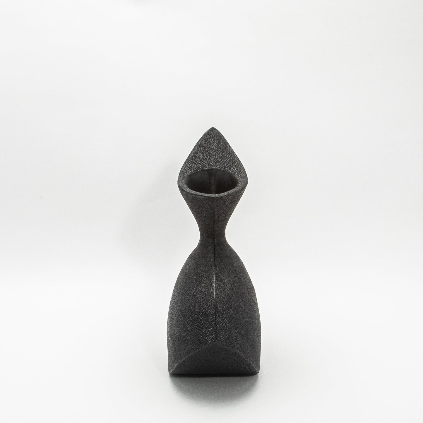 Sculptural Vase in Black Shagreen by R&Y Augousti