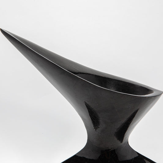 Sculptural Vase in Black Shell by R&Y Augousti