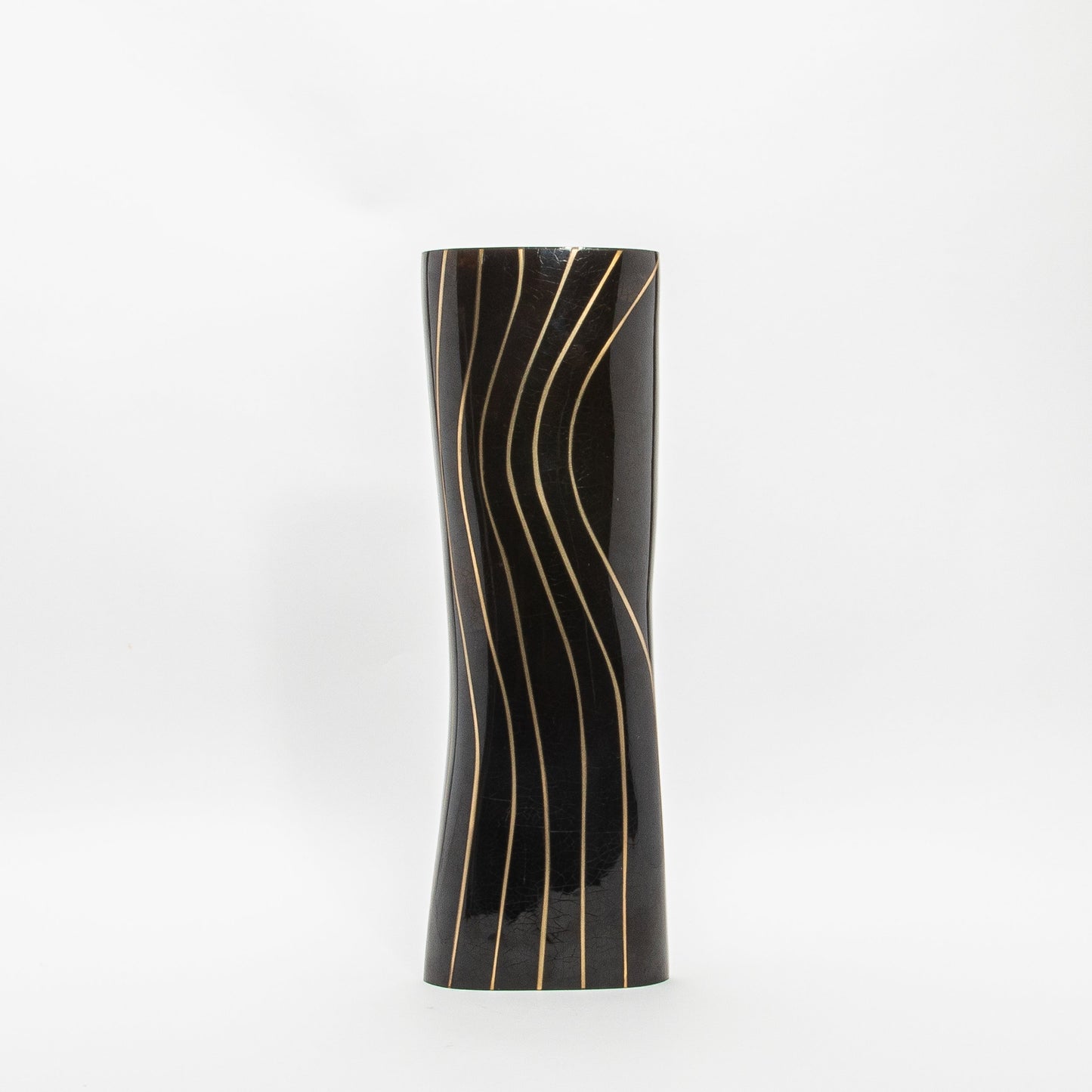 Vase in Black Shell with Brass by KIFU Paris