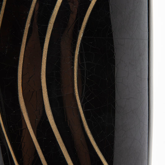 Vase in Black Shell with Brass by KIFU Paris