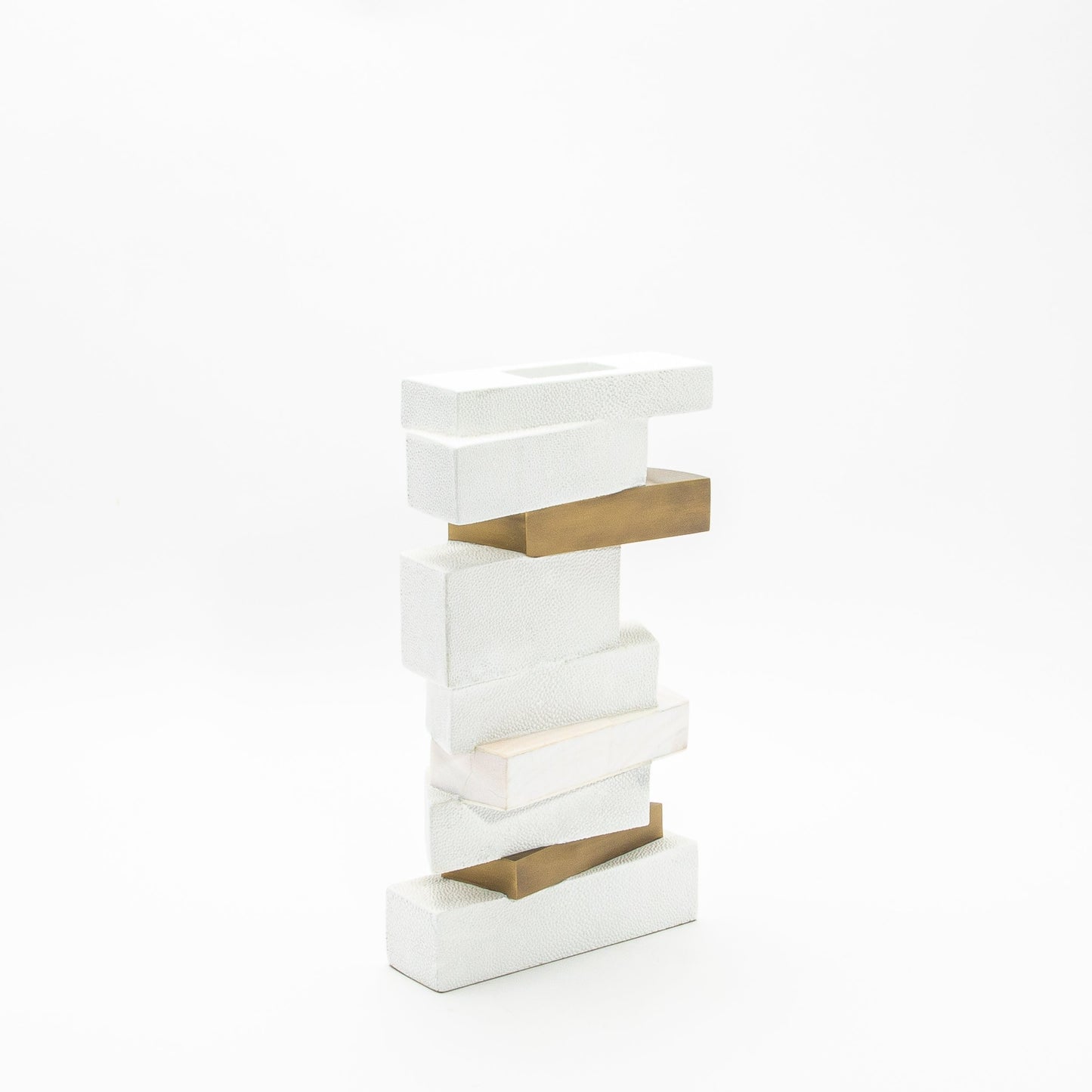 Sculptural Vase in White Shagreen, Shell, and Brass by KIFU Paris