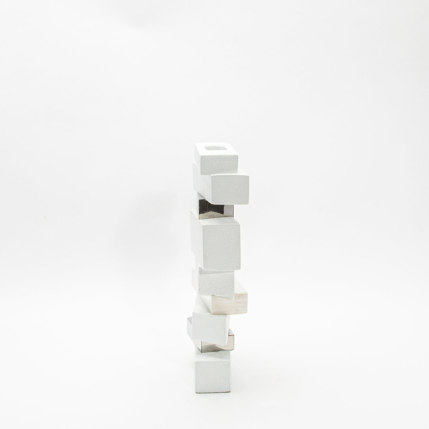 Sculptural Vase in White Shagreen, Shell, and Stainless Steel by KIFU Paris