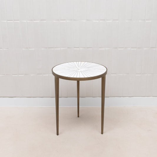 Sunburst Shagreen and Mother of Pearl Side Table by R&Y Augousti