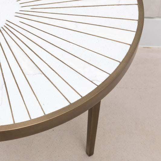 Sunburst Shagreen and Mother of Pearl Side Table by R&Y Augousti