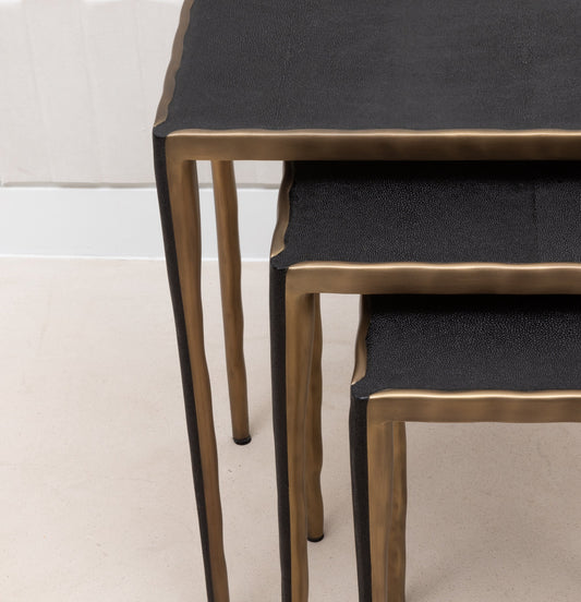 Set of Nesting Tables in Shagreen by R&Y Augousti