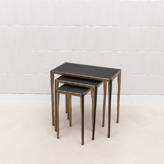 Set of Nesting Tables in Shagreen by R&Y Augousti
