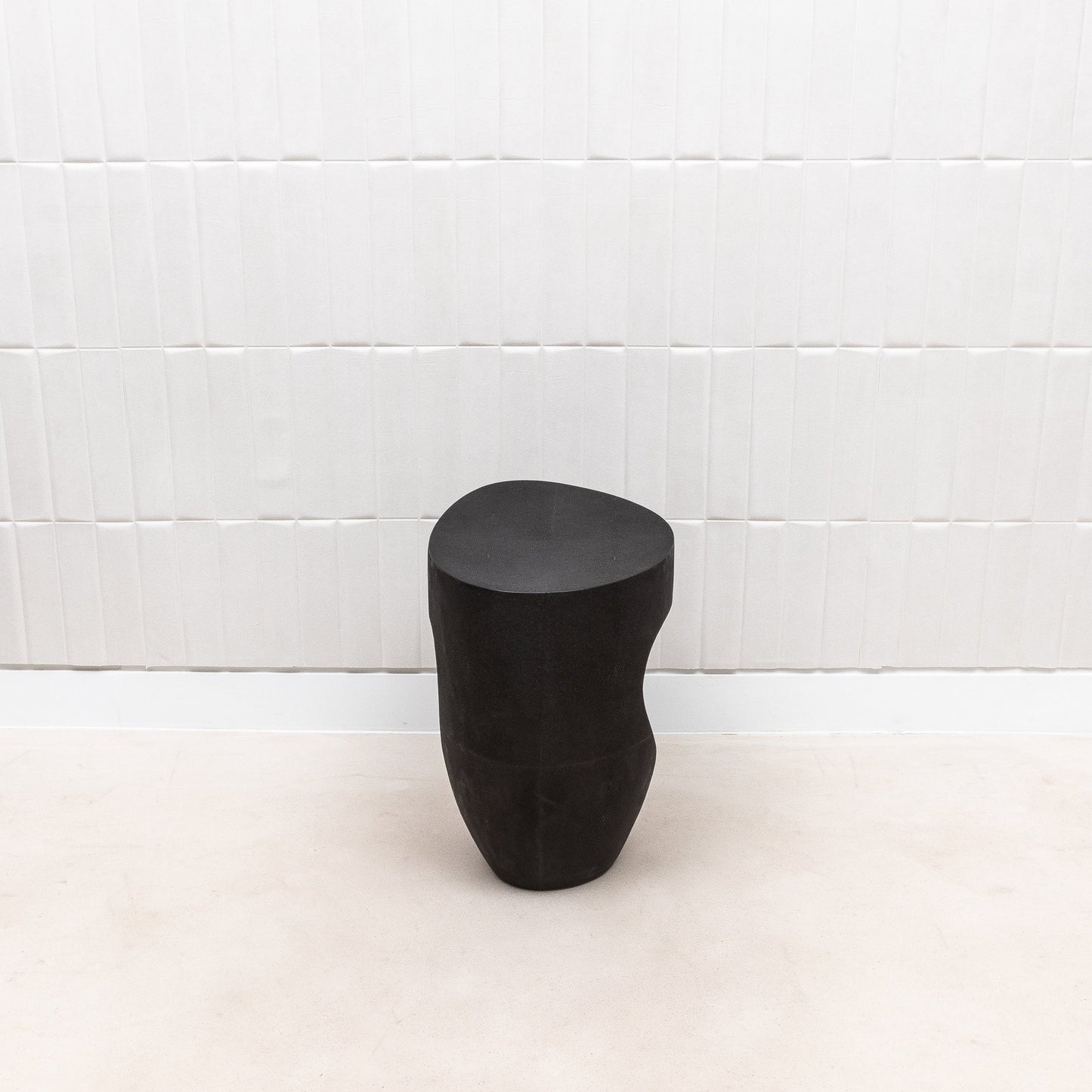 Stool in Black Shagreen with Brass by R&Y Augousti
