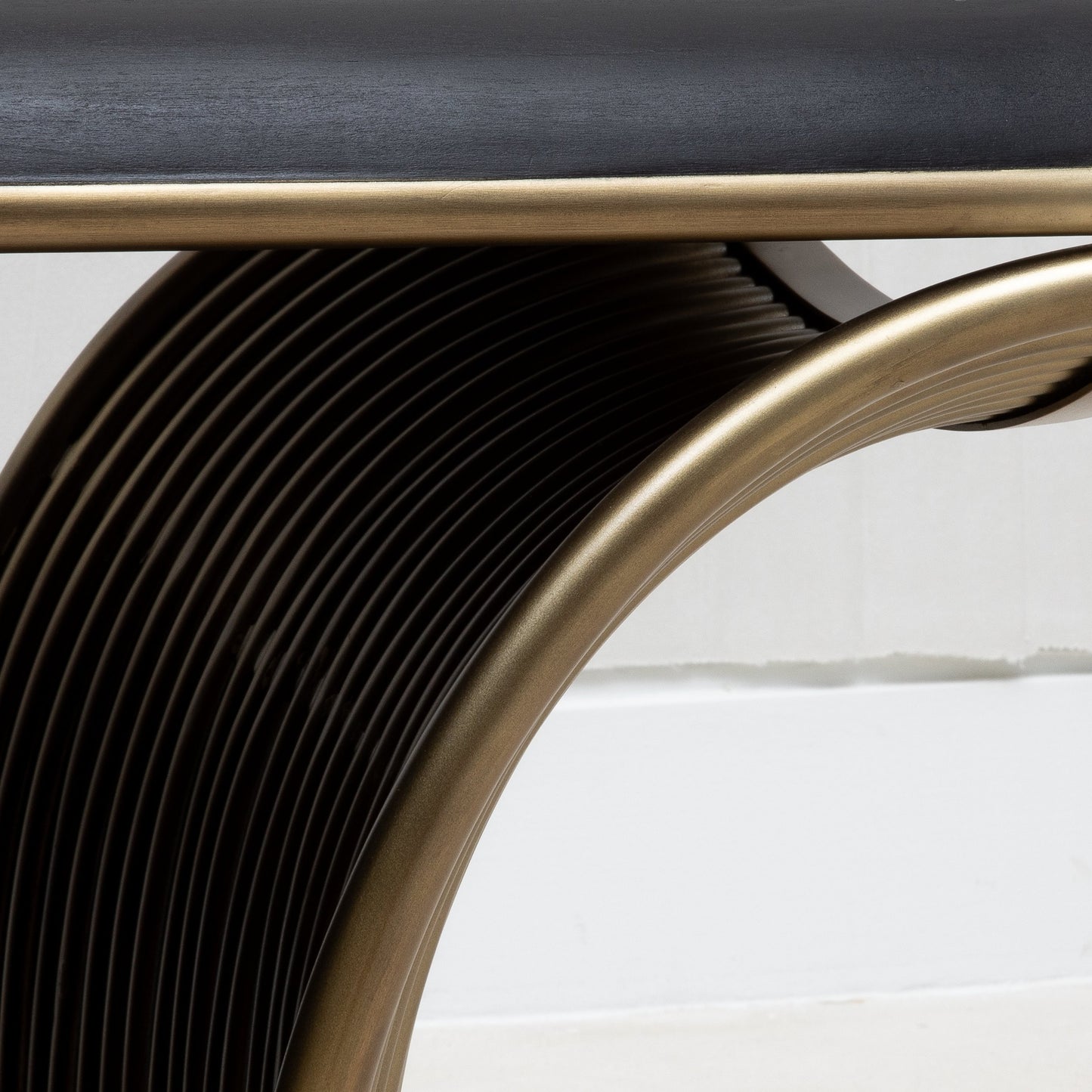 Nymphea Bench in Black Oak with Brass by R&Y Augousti