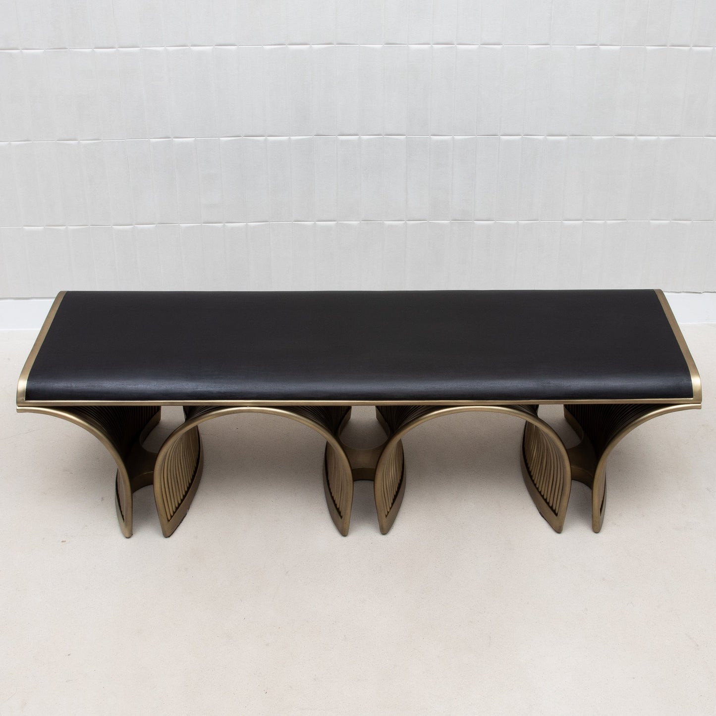 Nymphea Bench in Black Oak with Brass by R&Y Augousti