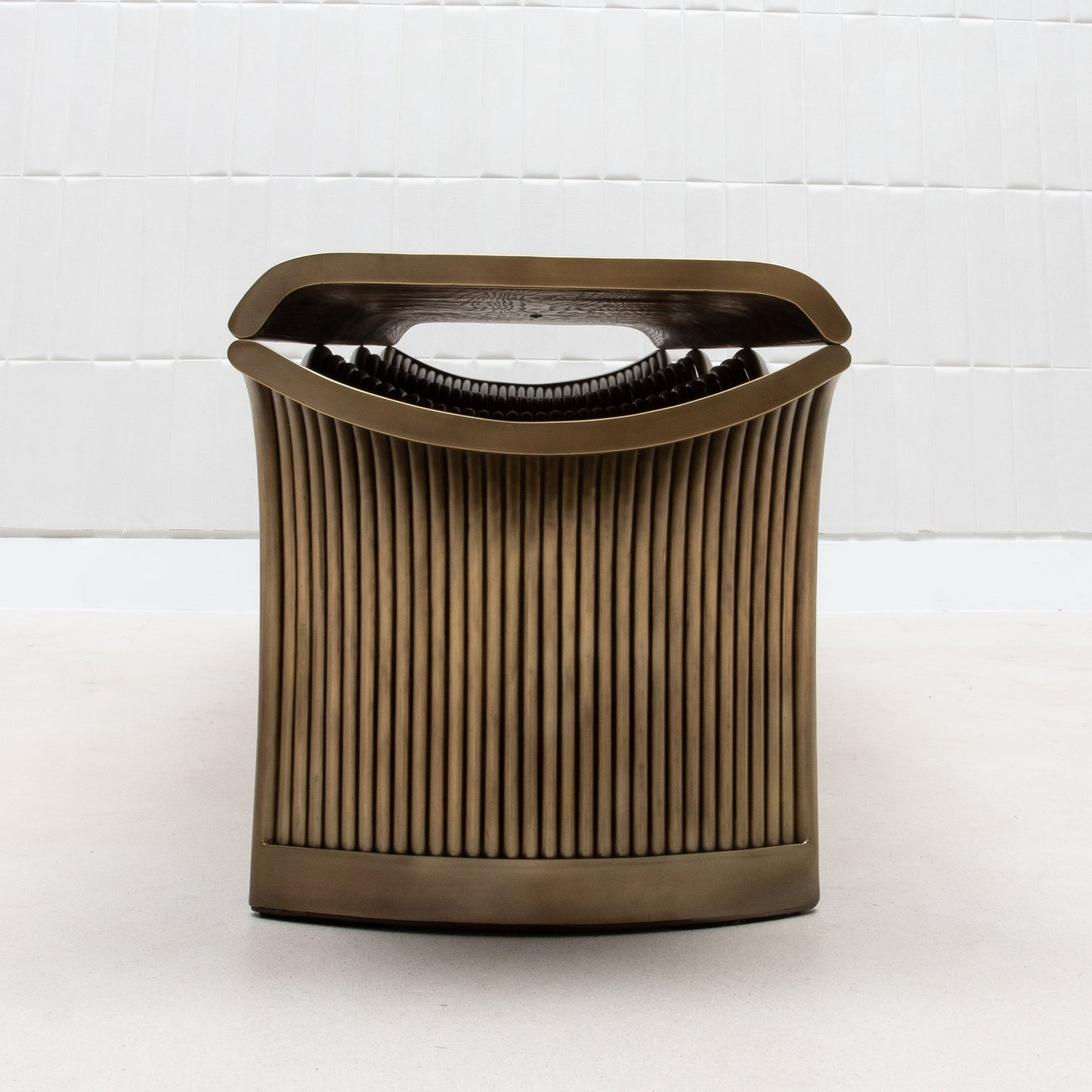 Nymphea Bench in Black Oak with Brass by R&Y Augousti