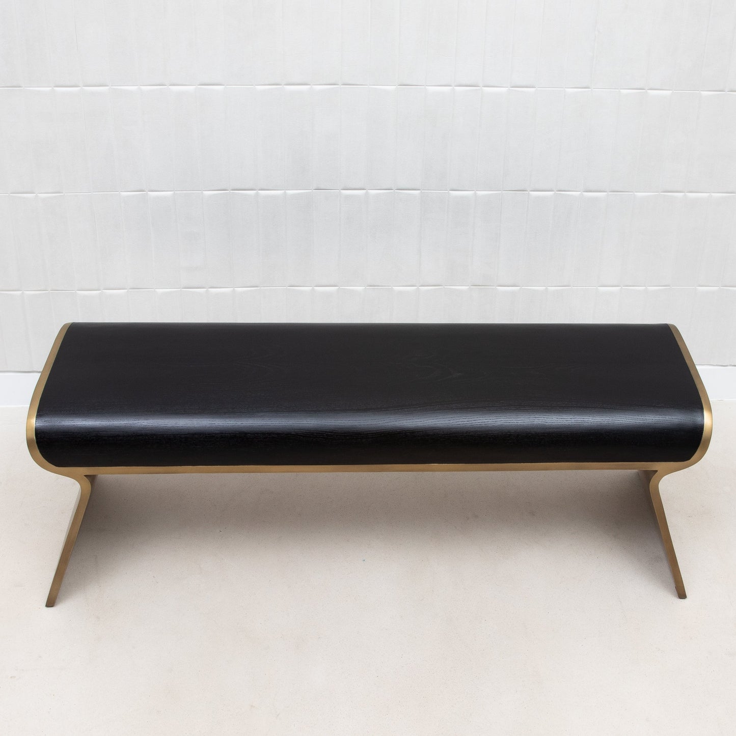Dandy Bench in Black Oak with Brass by Kifu Paris
