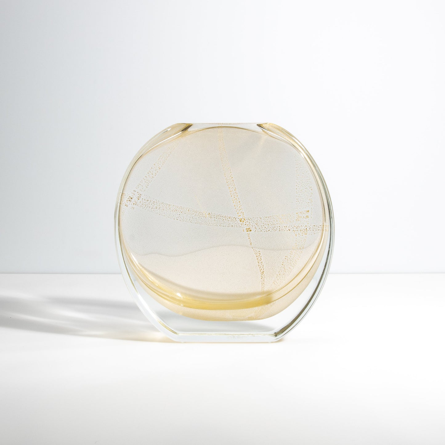 Murano Olivia Vase in Crystal with 24 Karat Gold Flecks