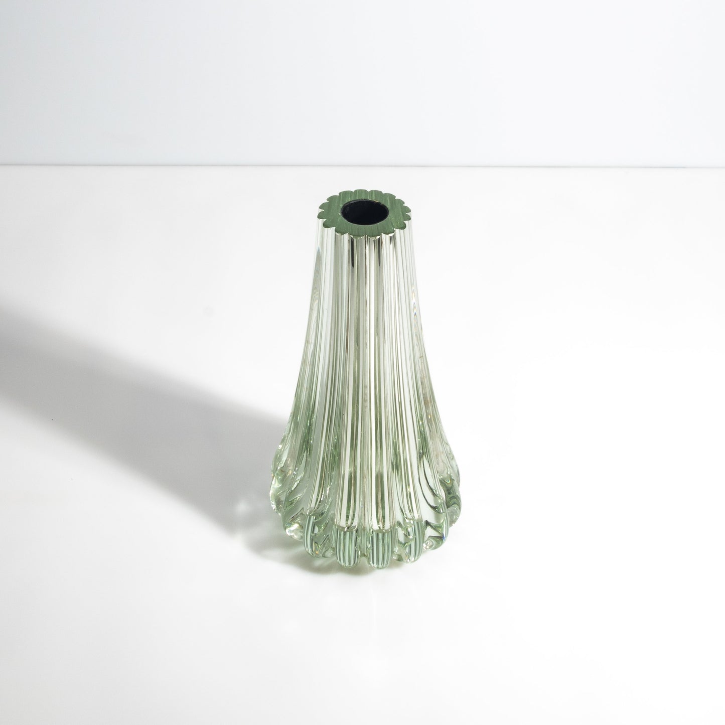 Murano Massiccio Vase in Clear Mirror