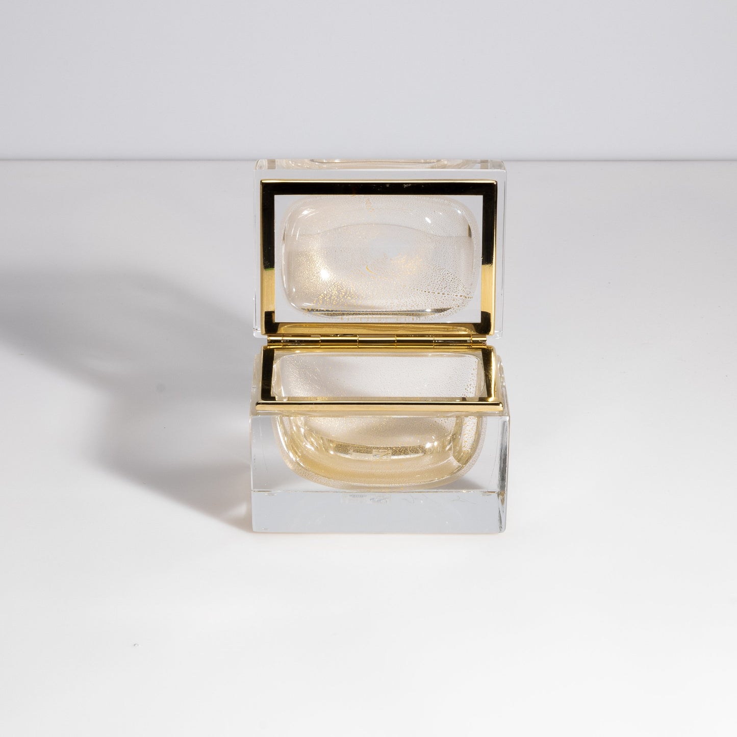 Murano Box with Brass Fittings in 24-Karat Gold Flecks