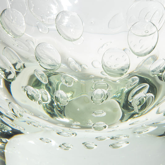 Murano Fluid Vase with Bubbles in Clear