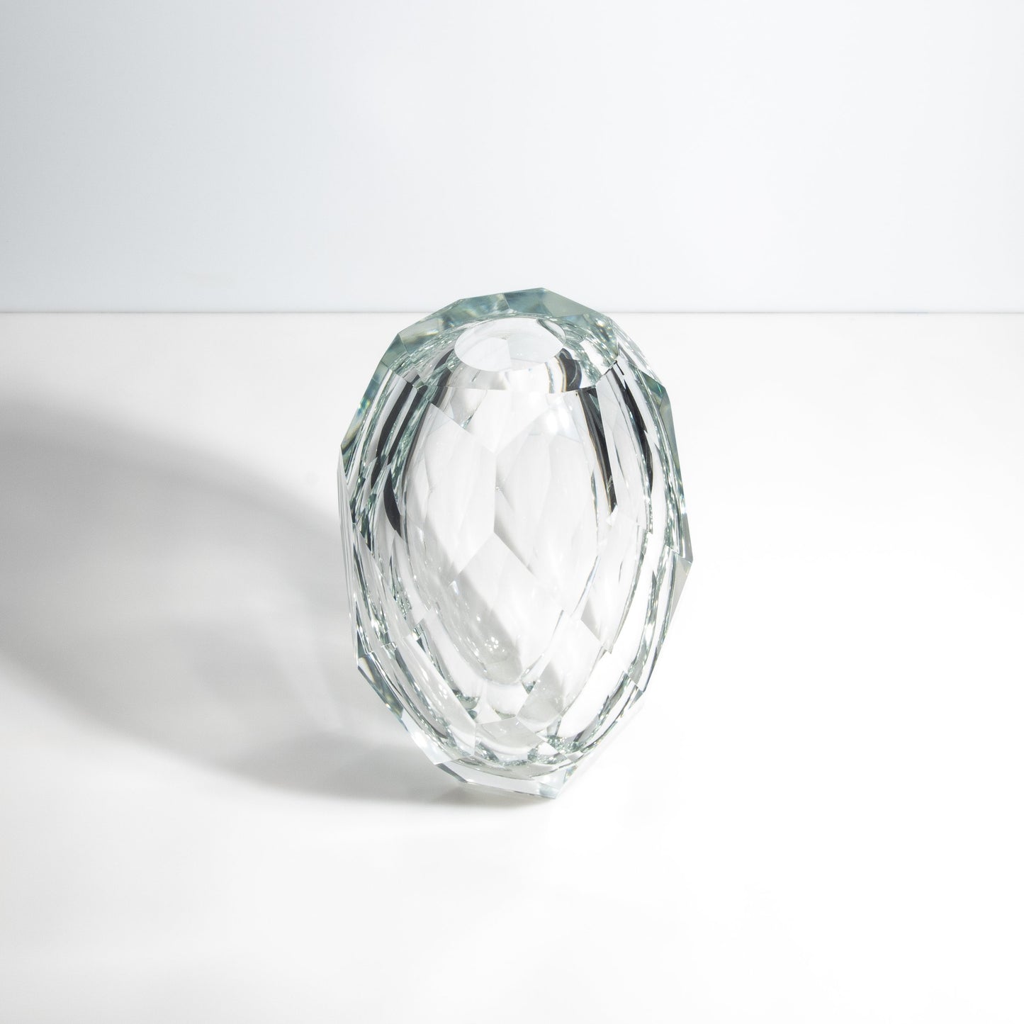 Murano Thick Facet Vase in Clear