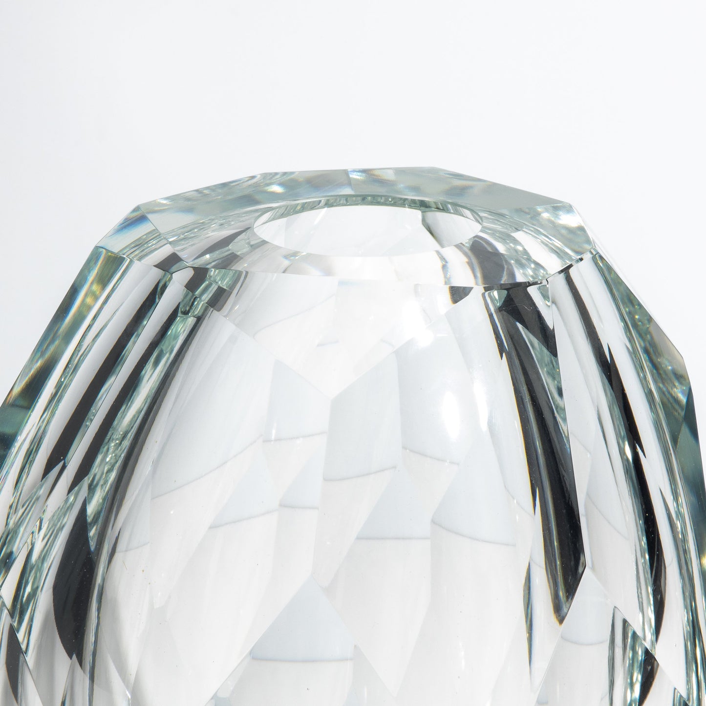 Murano Thick Facet Vase in Clear