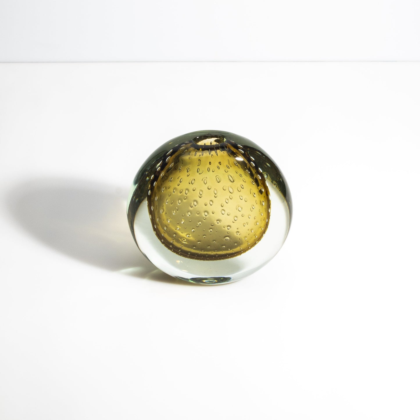 Murano Vase with Bubbles in Smokey Gold
