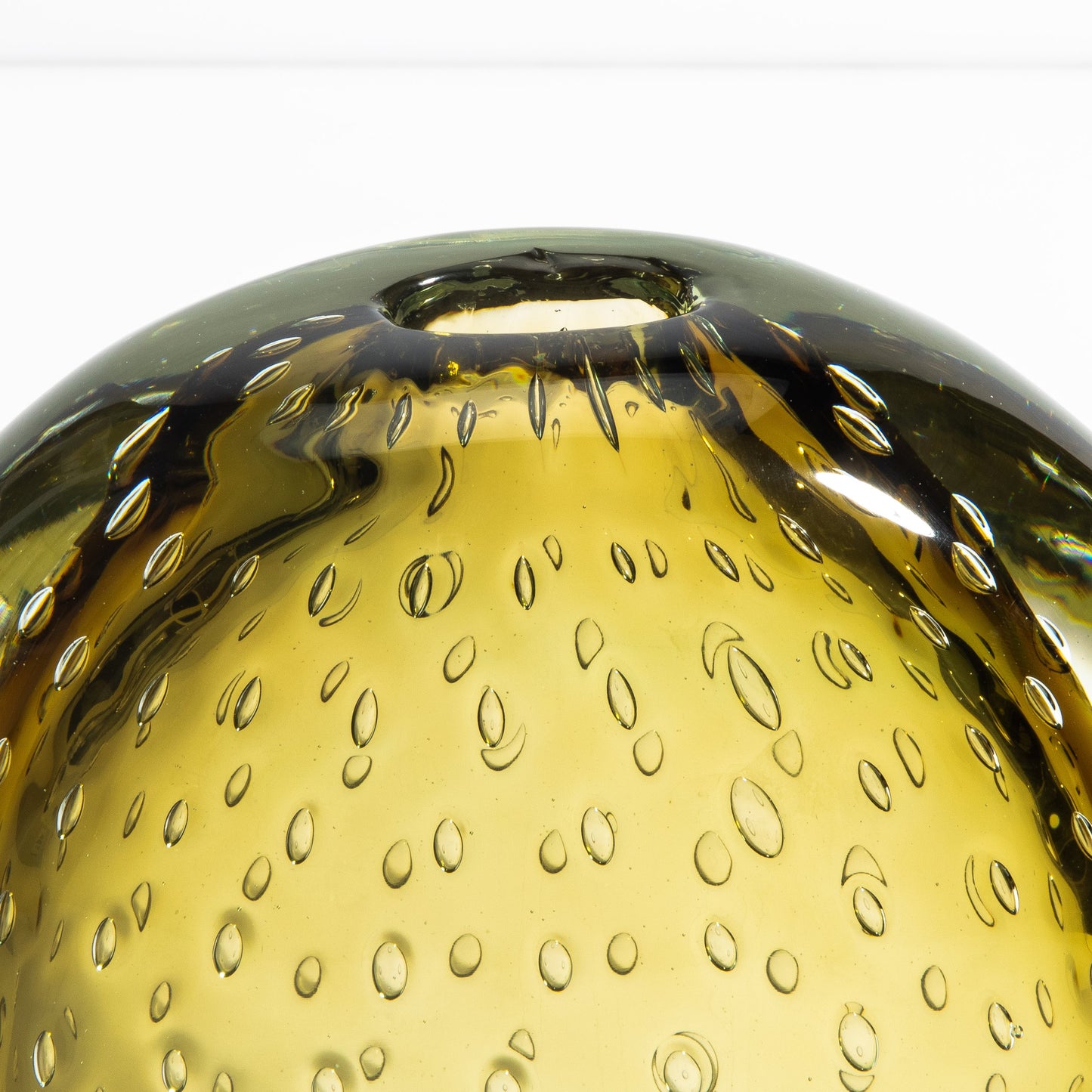 Murano Vase with Bubbles in Smokey Gold