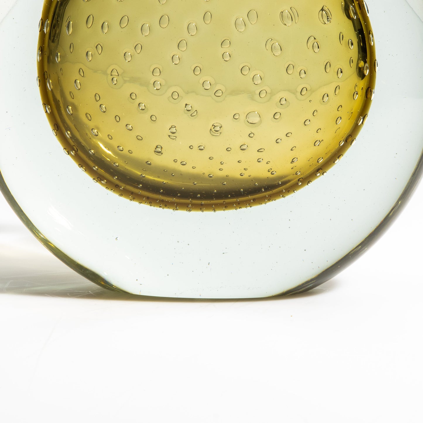 Murano Vase with Bubbles in Smokey Gold