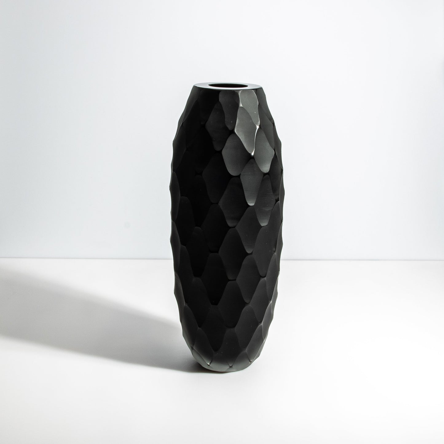 Murano Battuto Tall Vase in Black
