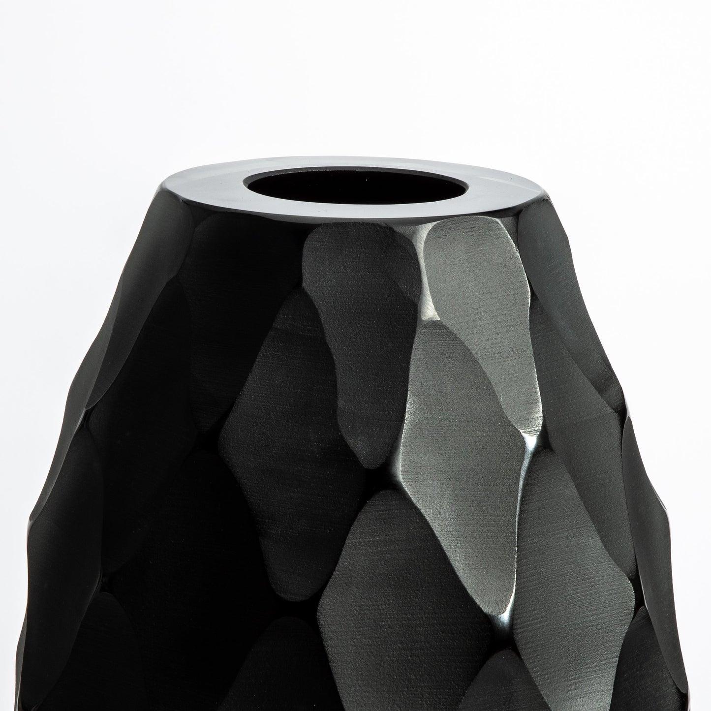 Murano Battuto Tall Vase in Black