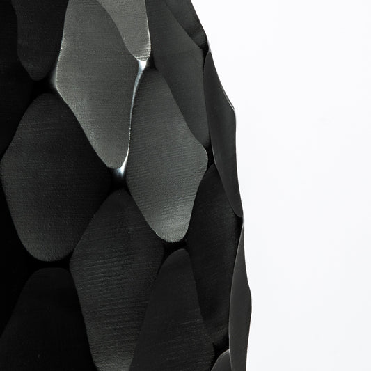 Murano Battuto Tall Vase in Black