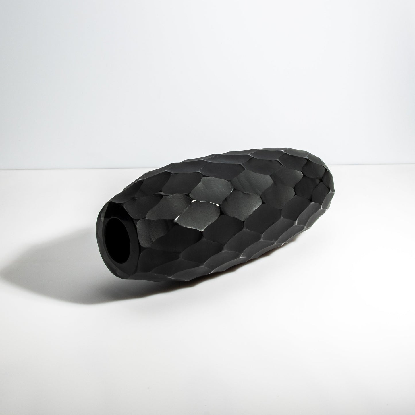 Murano Battuto Tall Vase in Black