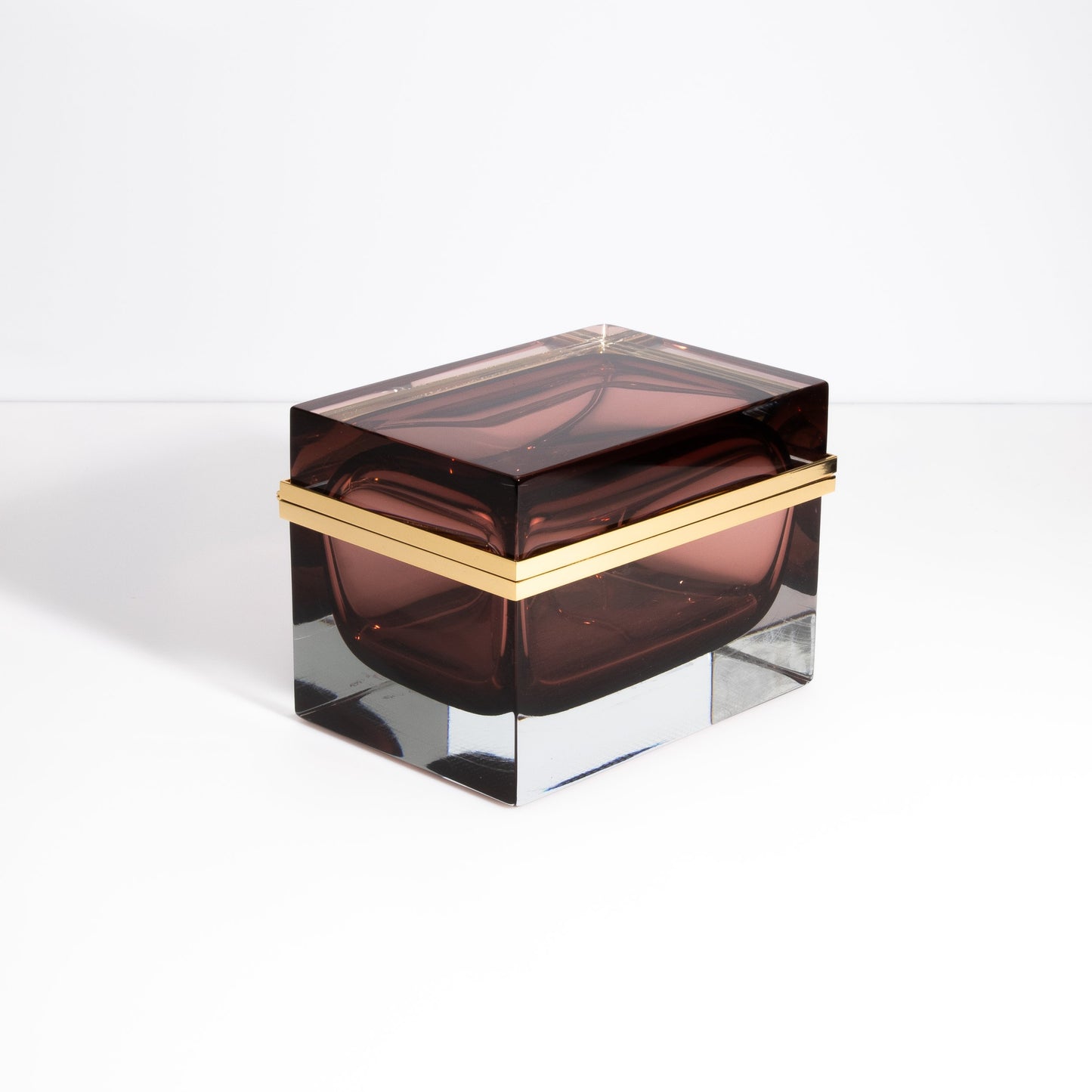 Murano Box with Brass Fittings in Amethyst