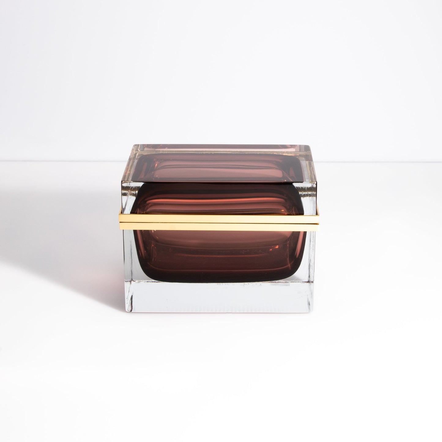Murano Box with Brass Fittings in Amethyst