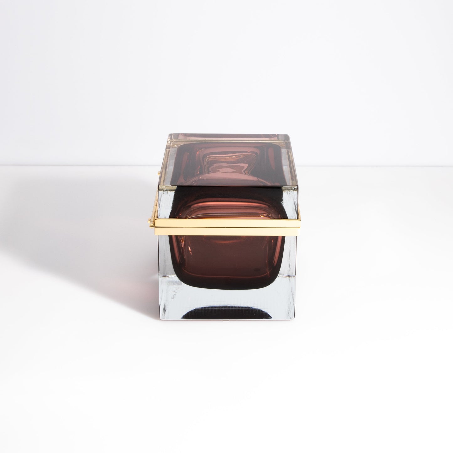 Murano Box with Brass Fittings in Amethyst