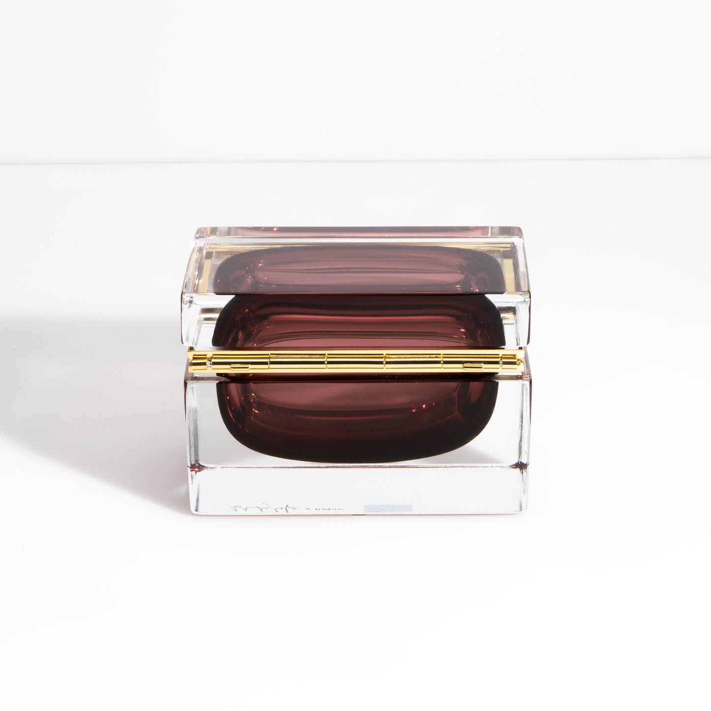 Murano Box with Brass Fittings in Amethyst