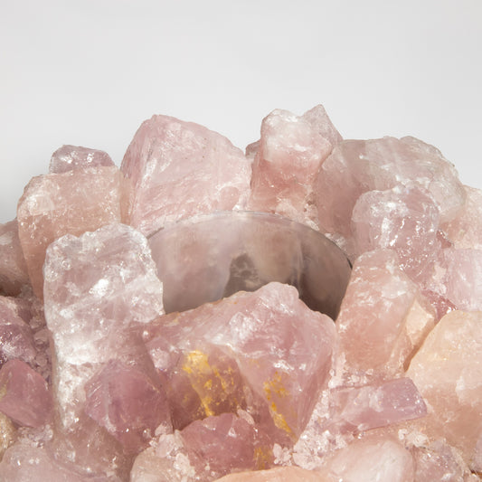 Votive Holder in Pink Quartz Large by Kathryn McCoy