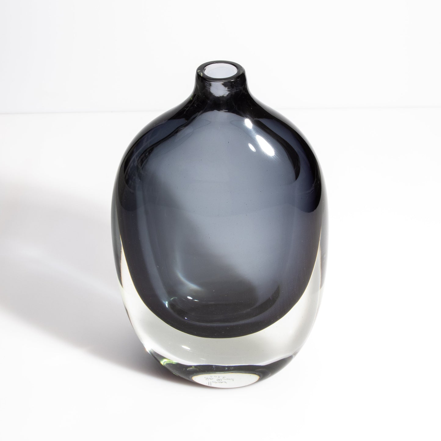 Murano Sommerso Vase in Grey/Clear