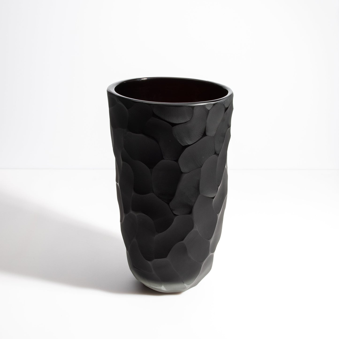 Set of 2 Murano Moon Vases in Jet Black