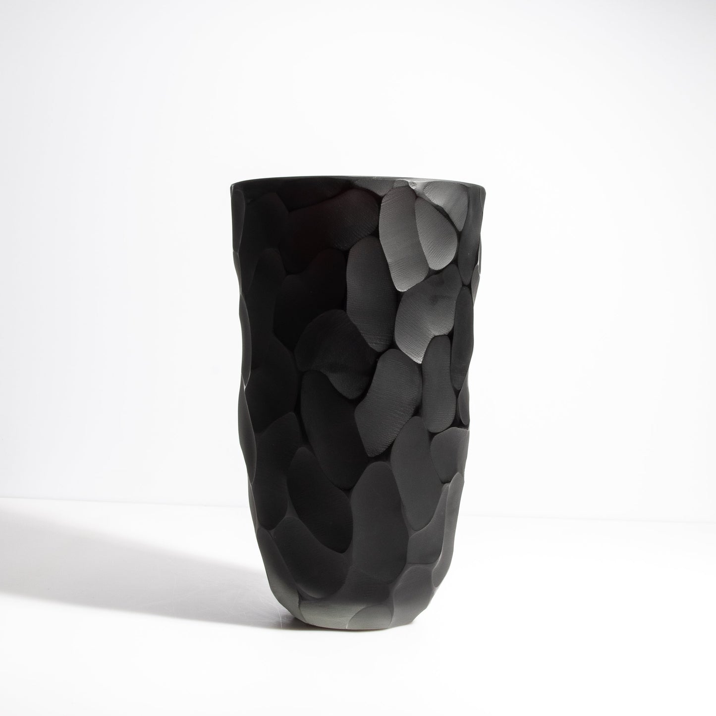Set of 2 Murano Moon Vases in Jet Black