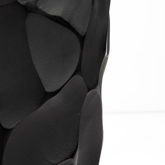 Set of 2 Murano Moon Vases in Jet Black