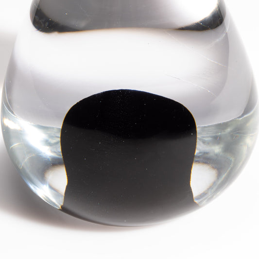 Murano Sculpture in Crystal Clear with the Black Detail