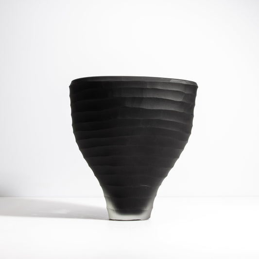 Murano Pedrera Vase in Black