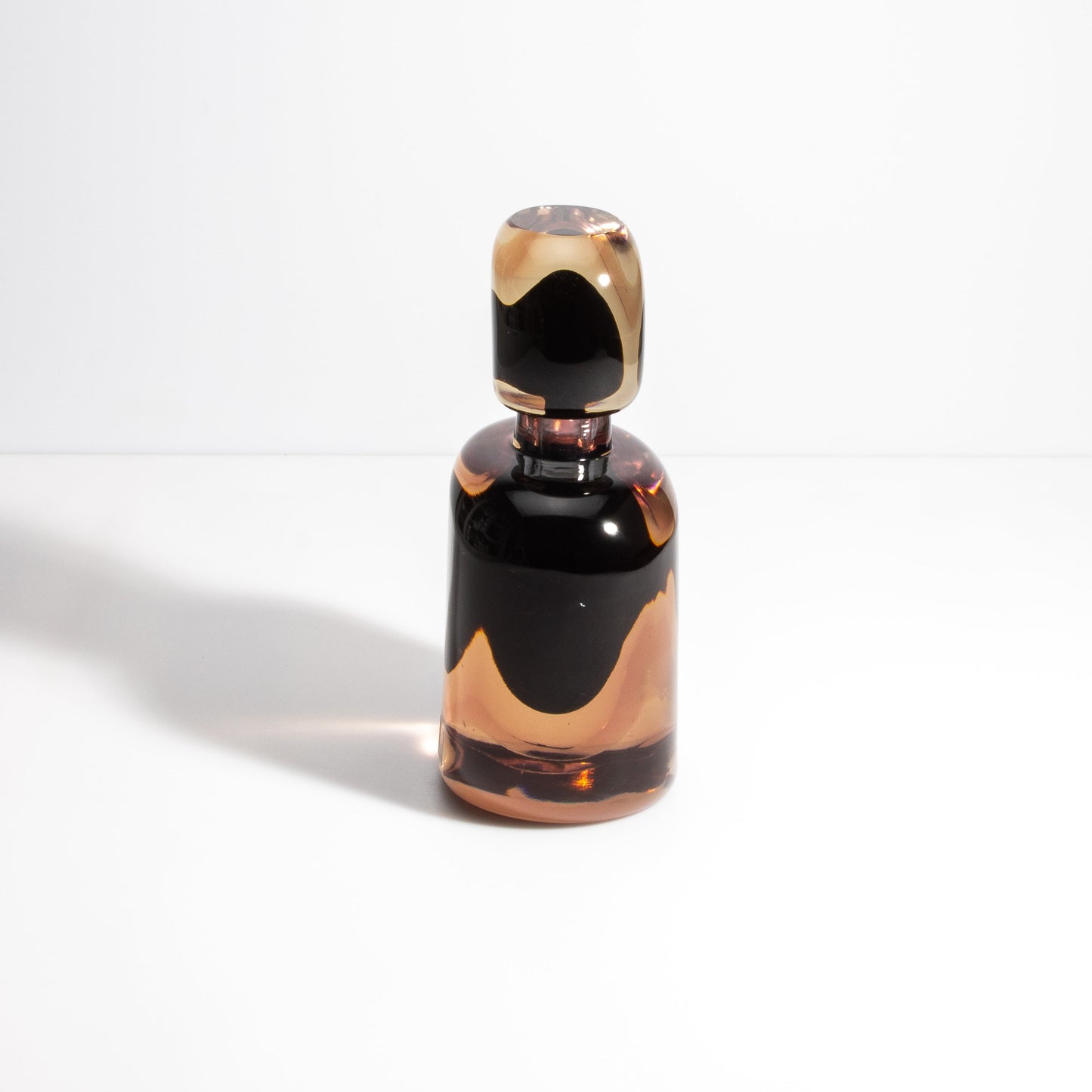 Murano Bottle in Smoky Quartz and Onyx Black