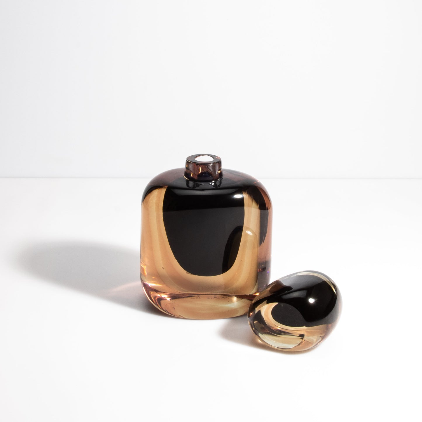 Murano Bottle in Smoky Quartz and Onyx Black