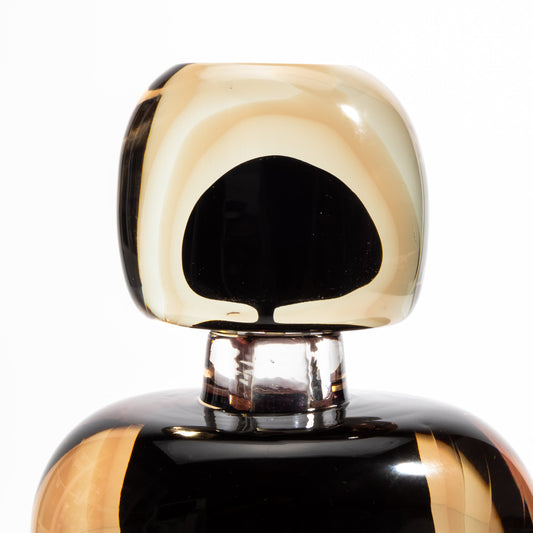 Murano Bottle in Smoky Quartz and Onyx Black