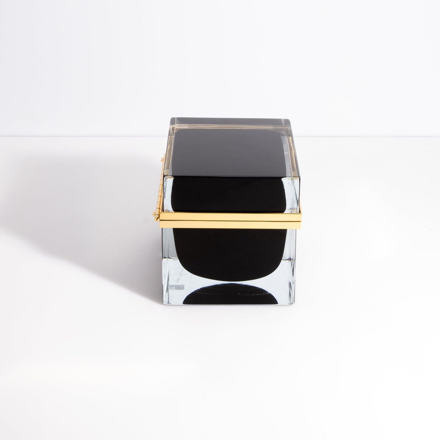 Murano Box with Brass Fittings in Onyx Black