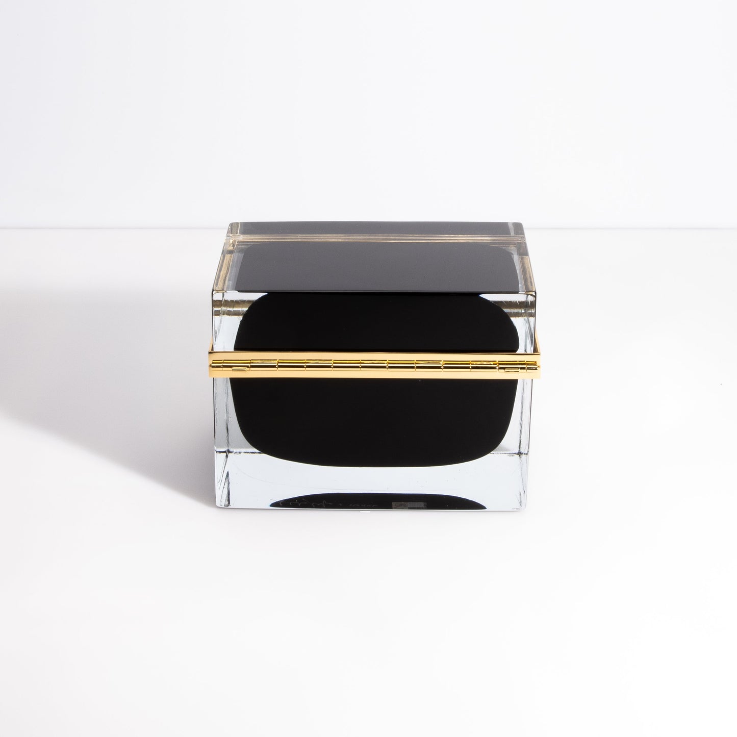 Murano Box with Brass Fittings in Onyx Black