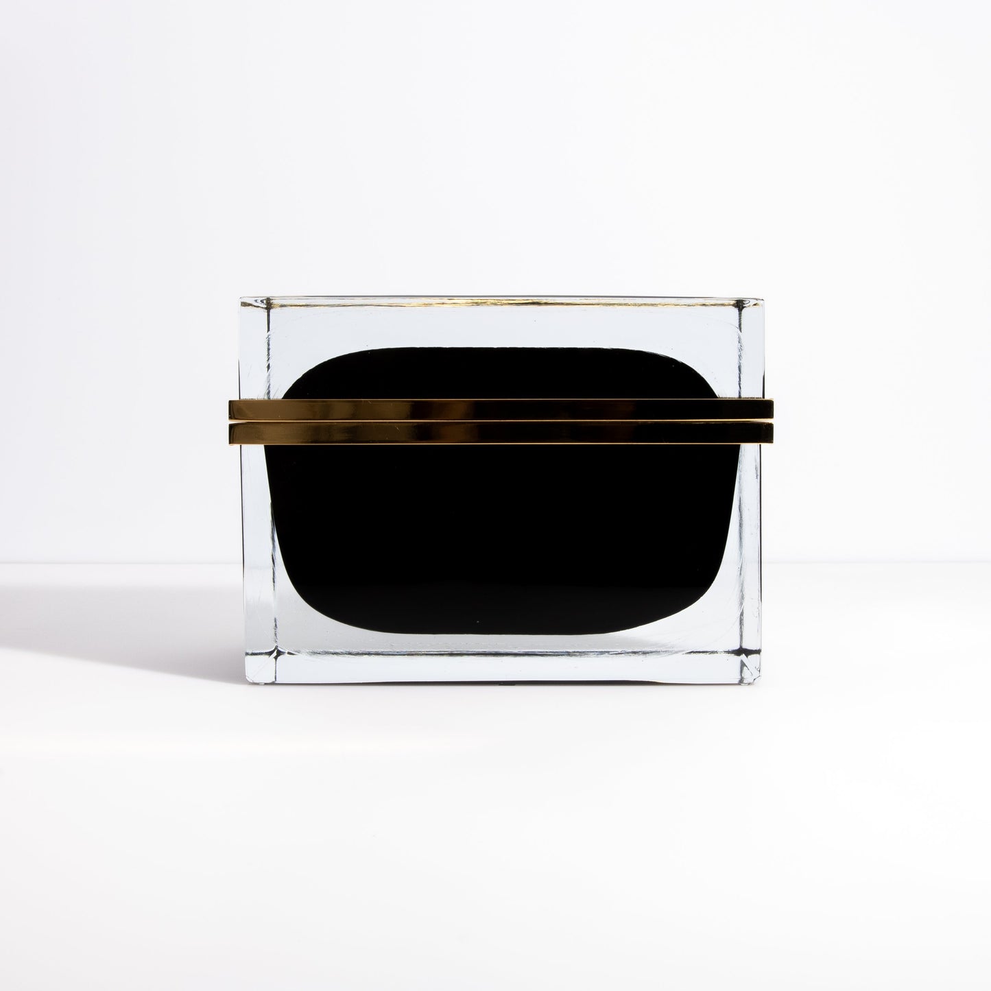Murano Box with Brass Fittings in Onyx Black