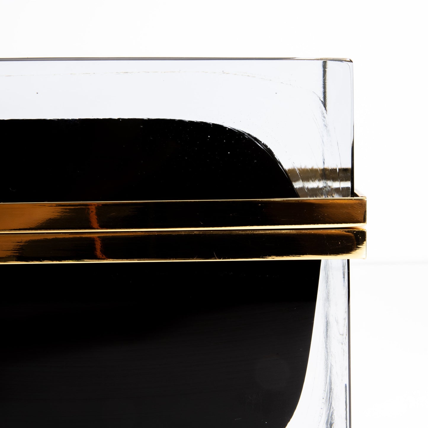Murano Box with Brass Fittings in Onyx Black