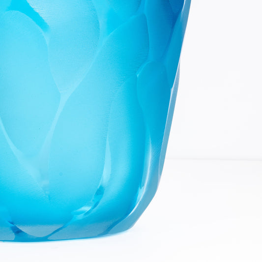 Murano Moon Vase in Aqua Blue