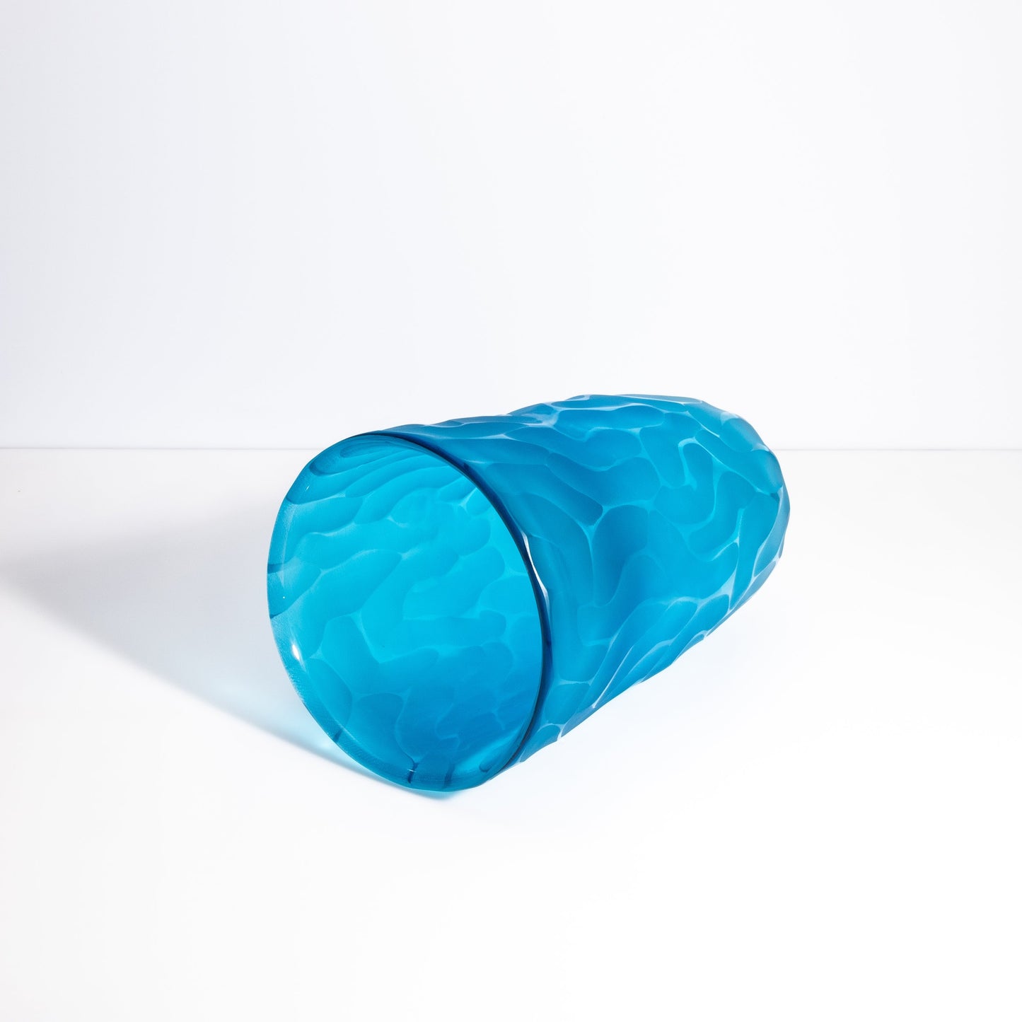 Murano Moon Vase in Aqua Blue