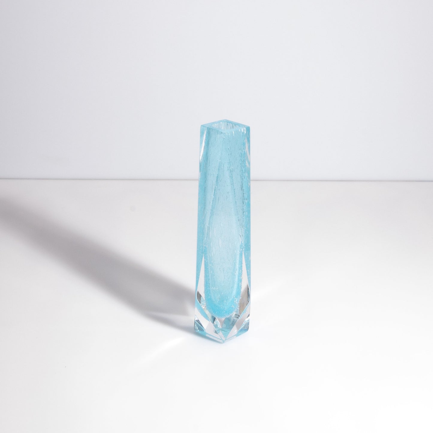Murano Goccia Vase with Bubbles in Light Lagoon Blue