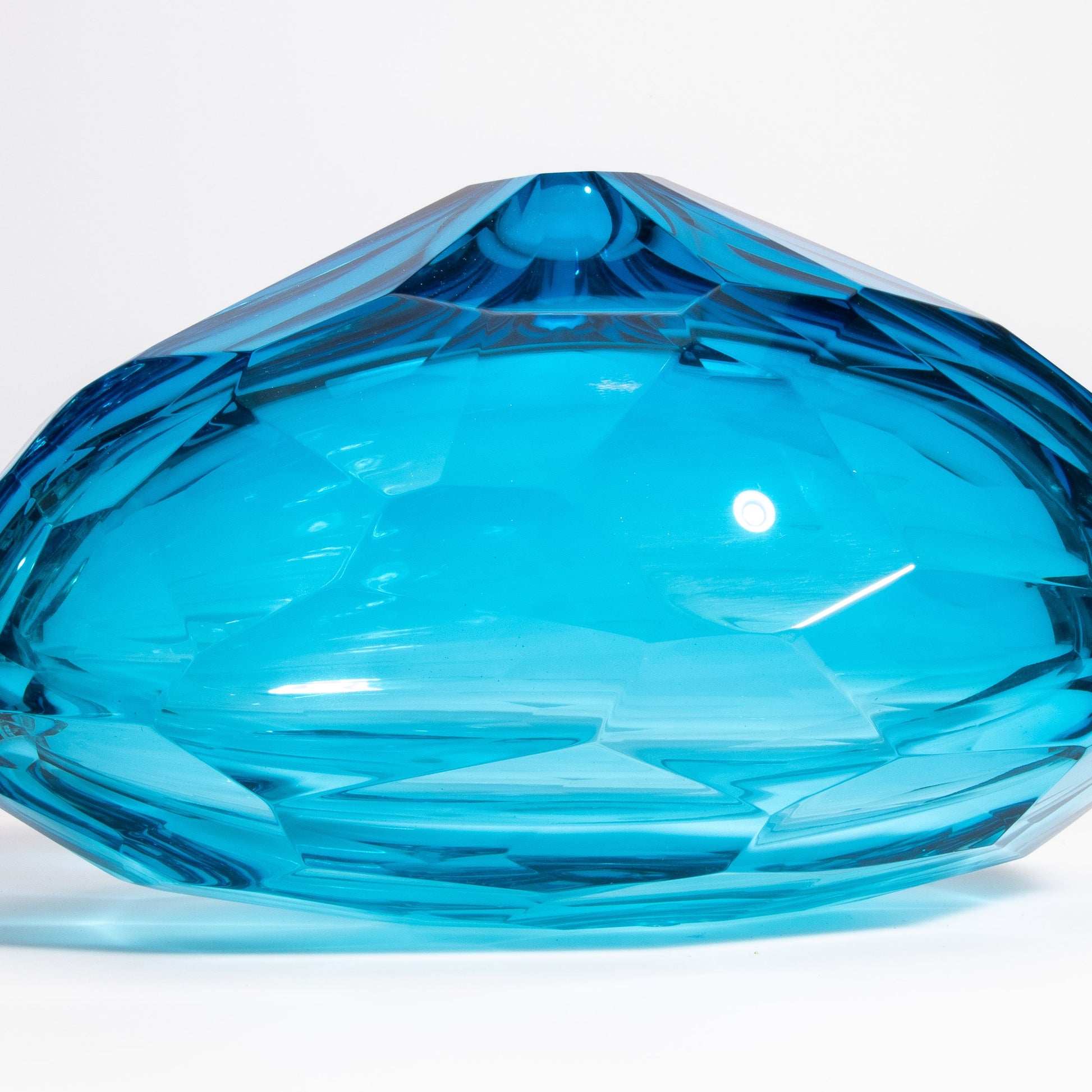 Murano Diamond Vase in Aqua Blue